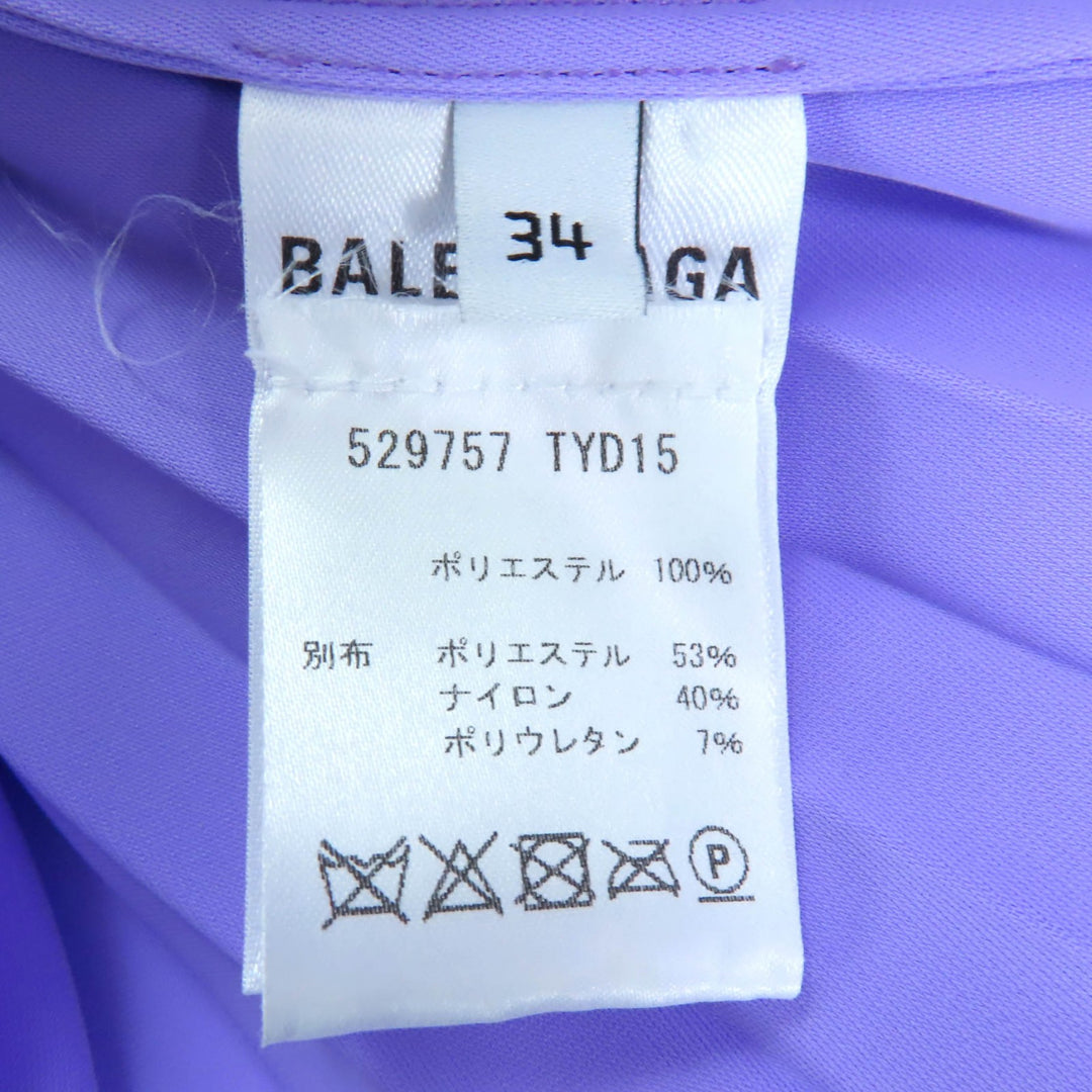 優れたBALENCIAGAプリーツスカートパープルポリエステルレディース34 529757