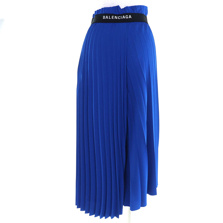 精美 BALENCIAGA 蓝色涤纶褶裥半身裙 女款 34 码 529757