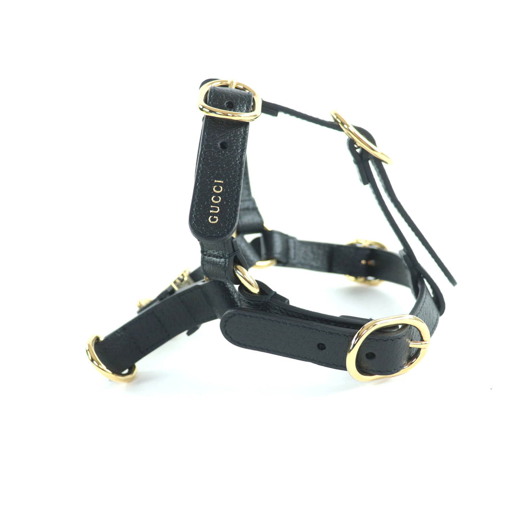 新品 GUCCI その他アクセサリー 犬用ハーネス ブラックレザー レディース S 692963