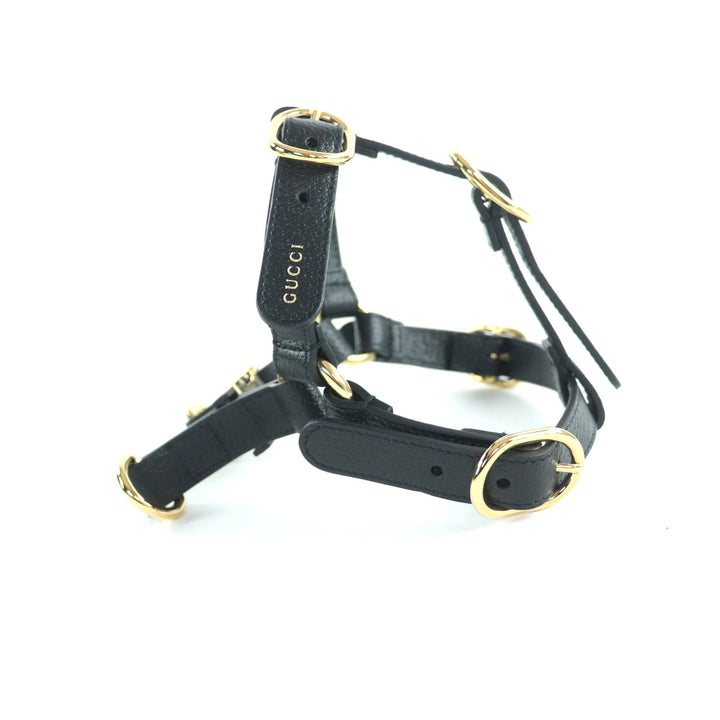 新品 GUCCI その他アクセサリー 犬用ハーネス ブラックレザー レディース S 692963