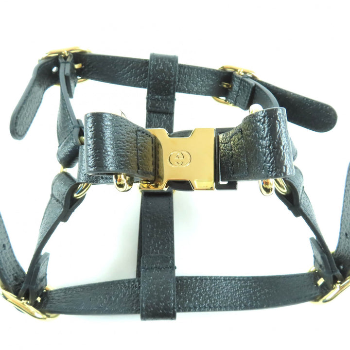 新品 GUCCI その他アクセサリー 犬用ハーネス ブラックレザー レディース S 692963