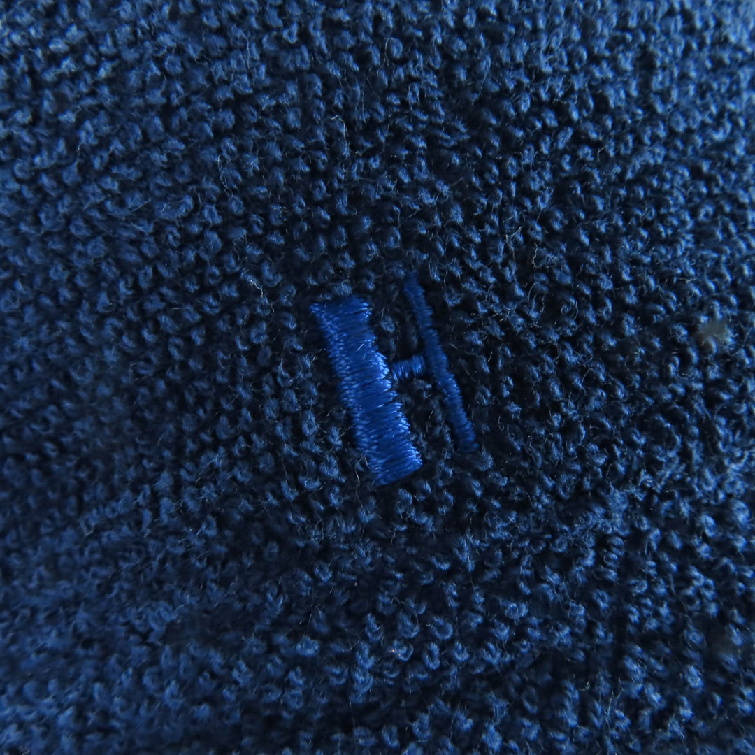爱马仕 (HERMES) 经典 H 标志刺绣渔夫帽，海军蓝棉质，女款 XS 码