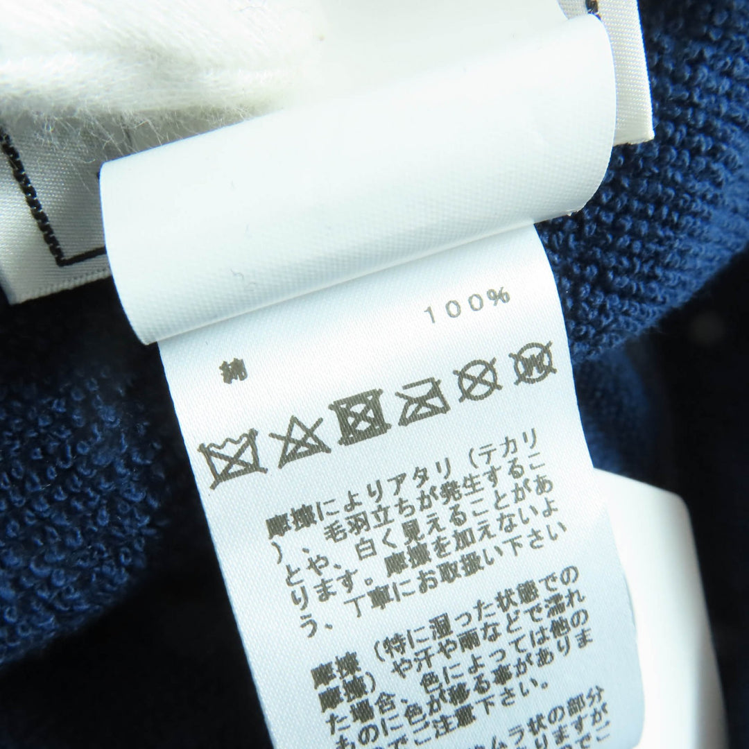 爱马仕 (HERMES) 经典 H 标志刺绣渔夫帽，海军蓝棉质，女款 XS 码