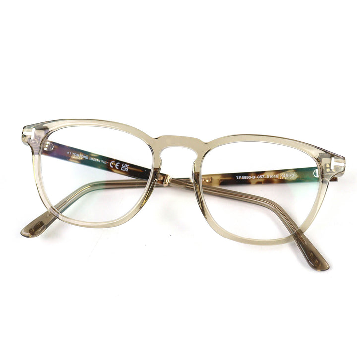 Great TOM FORD Glasses Tortoiseshell Pattern Wellington Clearbrown mens TF5890-B