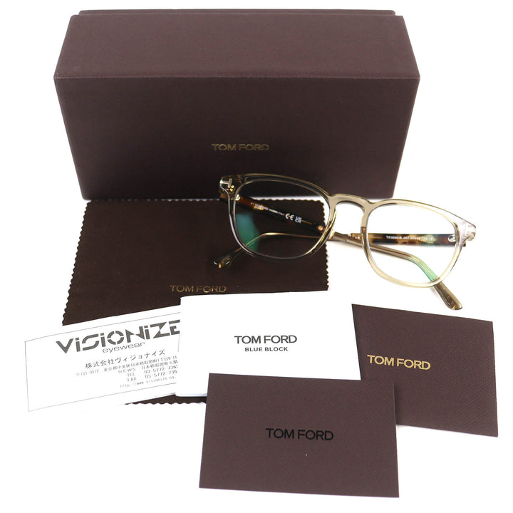 Great TOM FORD Glasses Tortoiseshell Pattern Wellington Clearbrown mens TF5890-B