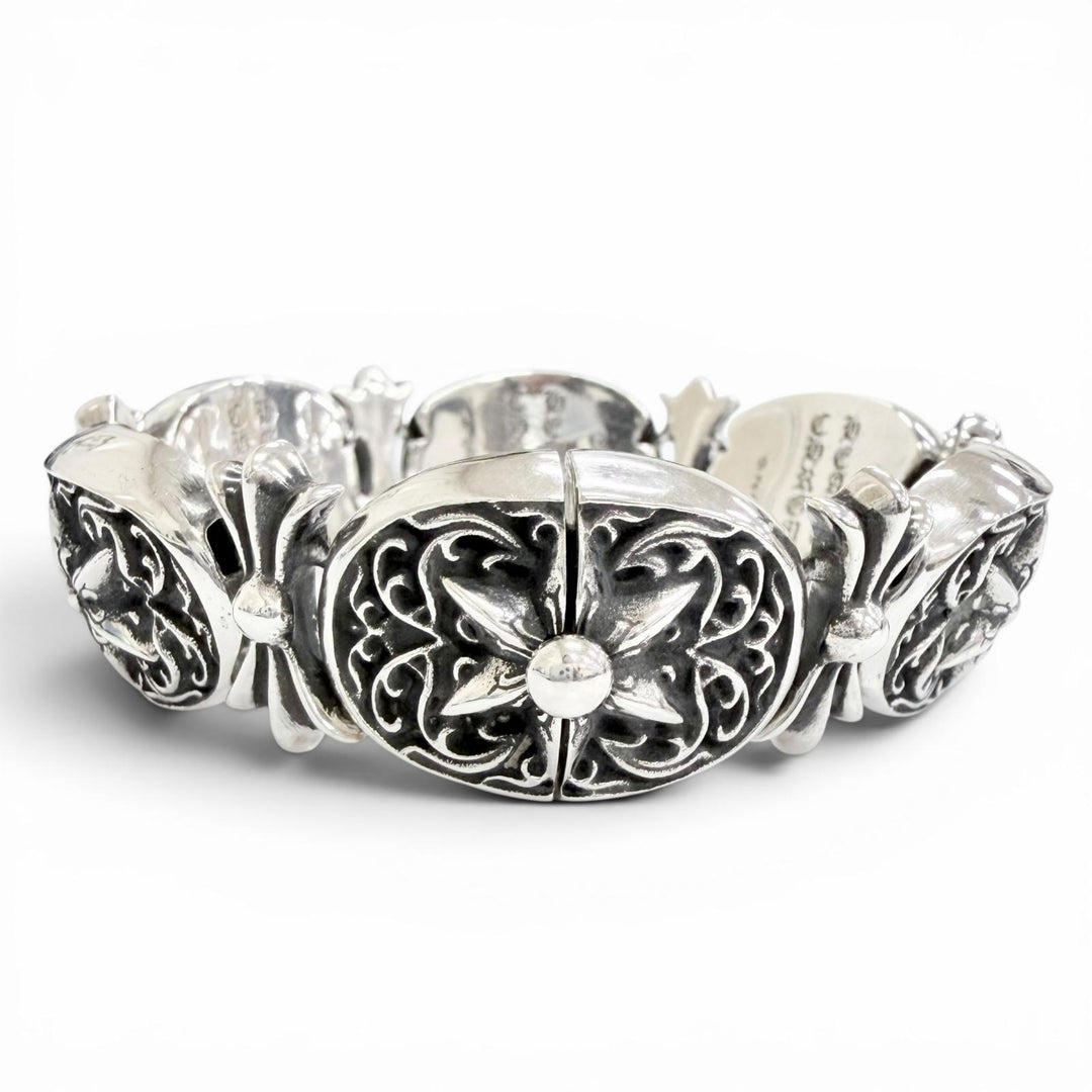 Great CHROME HEARTS bracelet Tiny Oval Star Bracelet Silver 925 mens