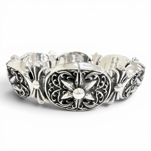 Great CHROME HEARTS bracelet Tiny Oval Star Bracelet Silver 925 mens