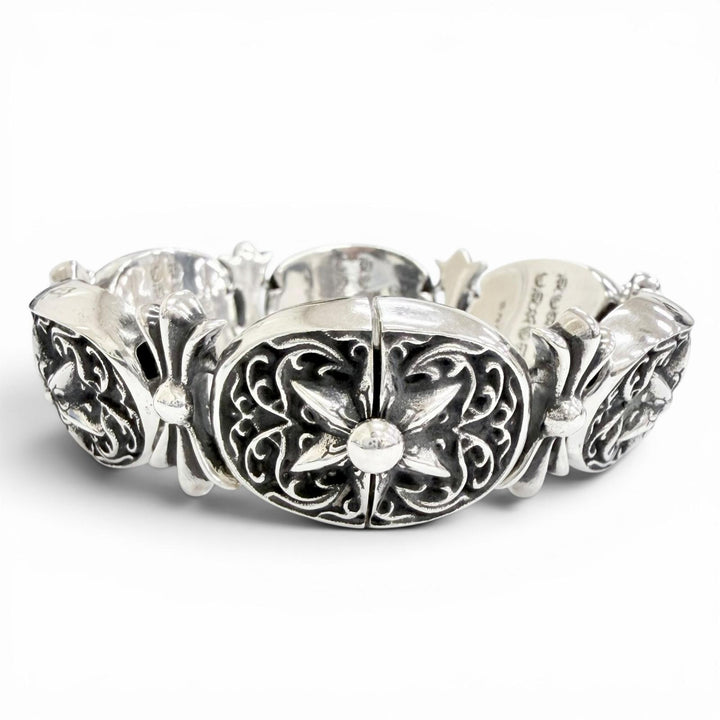 Great CHROME HEARTS bracelet Tiny Oval Star Bracelet Silver 925 mens