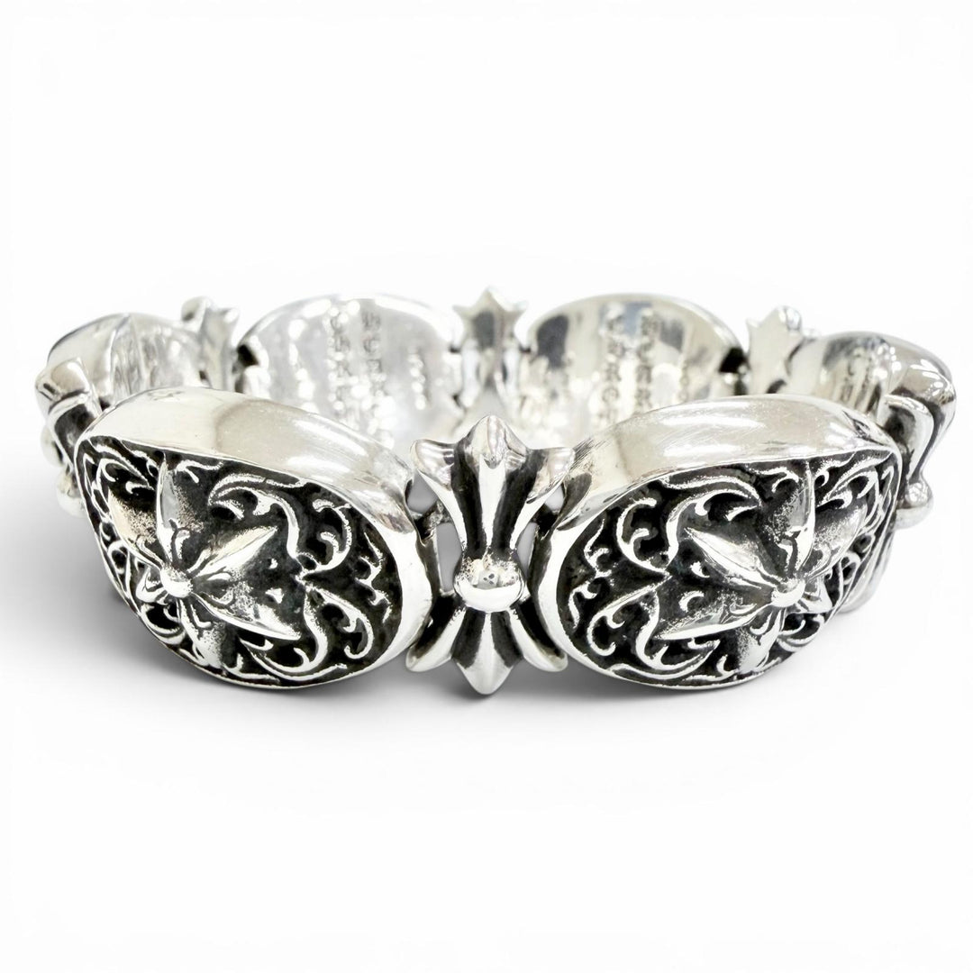 Great CHROME HEARTS bracelet Tiny Oval Star Bracelet Silver 925 mens