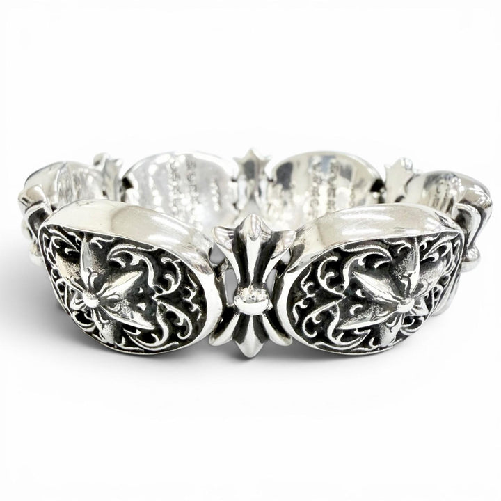 Great CHROME HEARTS bracelet Tiny Oval Star Bracelet Silver 925 mens