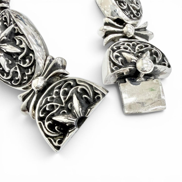 Great CHROME HEARTS bracelet Tiny Oval Star Bracelet Silver 925 mens