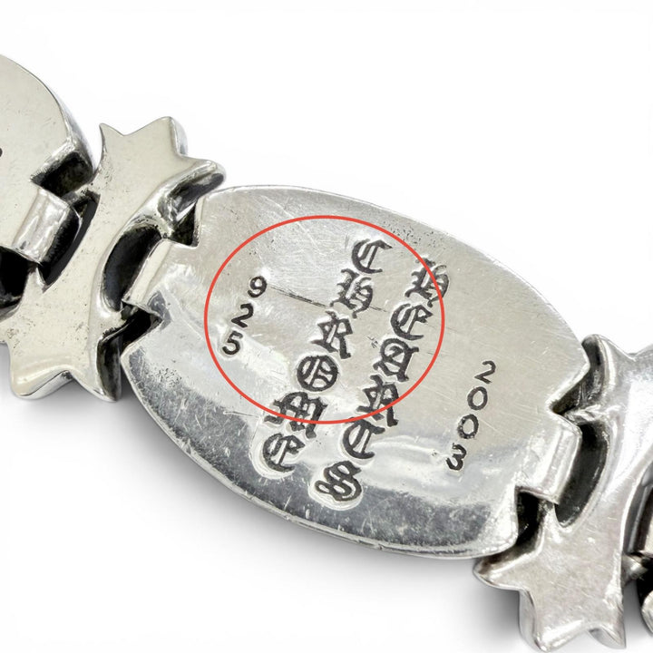 Great CHROME HEARTS bracelet Tiny Oval Star Bracelet Silver 925 mens