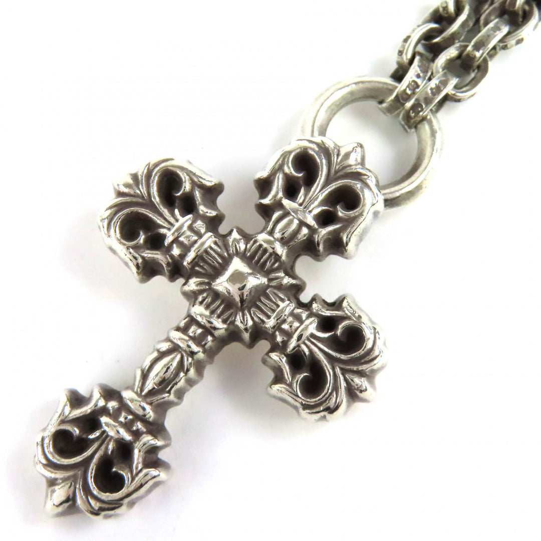 Great CHROME HEARTS FILIG CROSS XS W PAPER CHAIN Necklace 20 inches Silver 925