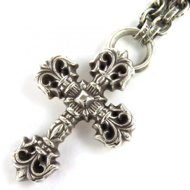 Great CHROME HEARTS FILIG CROSS XS W PAPER CHAIN Necklace 20 inches Silver 925