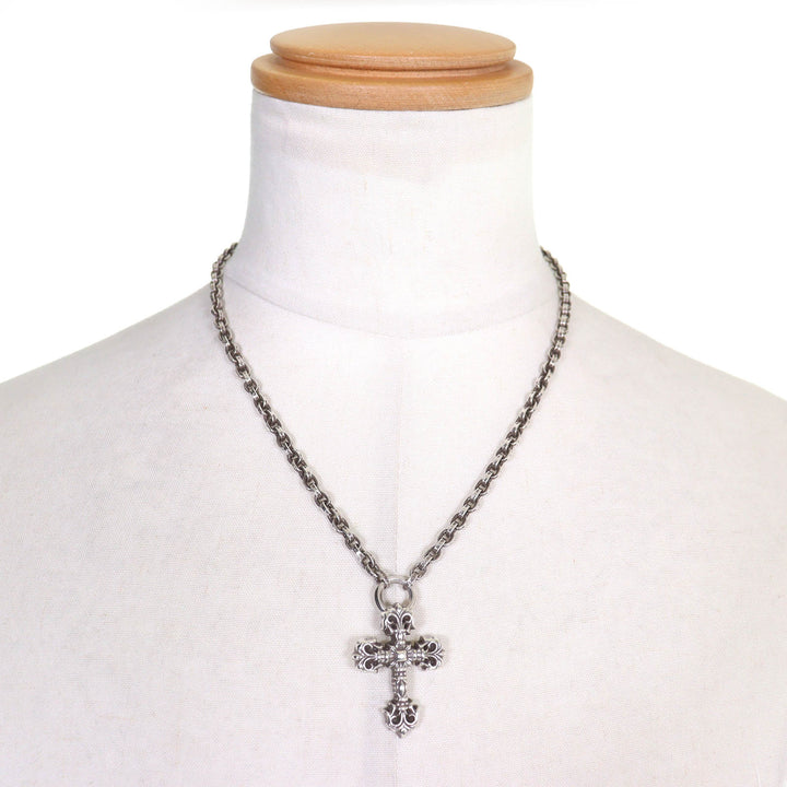 Great CHROME HEARTS FILIG CROSS XS W PAPER CHAIN Necklace 20 inches Silver 925