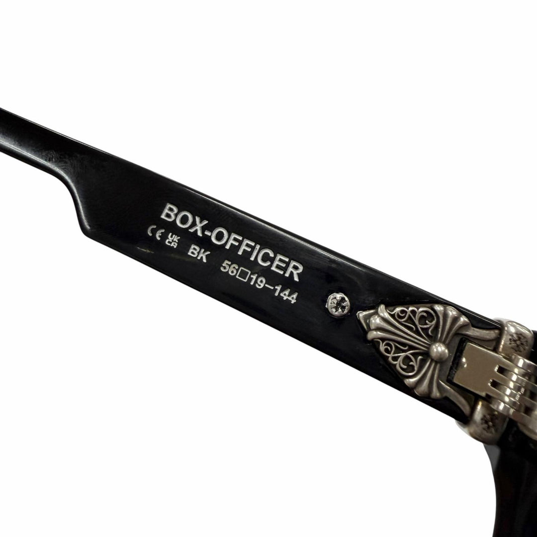 Great CHROME HEARTS Glasses BOX-OFFICER Dagger Metal Square black 925 mens