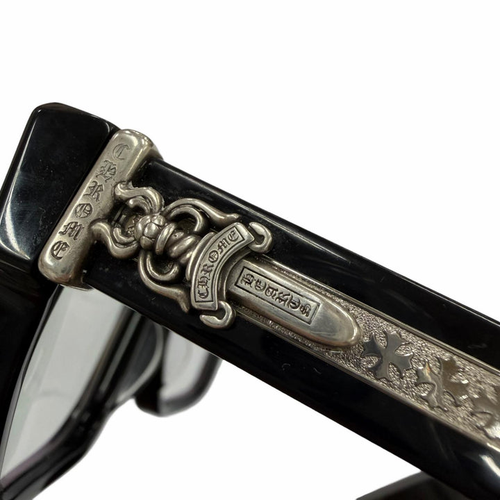 Great CHROME HEARTS Glasses BOX-OFFICER Dagger Metal Square black 925 mens