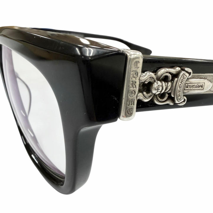 Great CHROME HEARTS Glasses BOX-OFFICER Dagger Metal Square black 925 mens