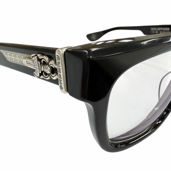 Great CHROME HEARTS Glasses BOX-OFFICER Dagger Metal Square black 925 mens