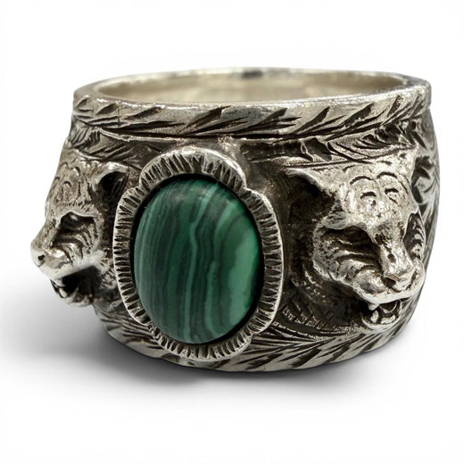 Great GUCCI Ring Arabesque Garden Cat Head Silver AG925 mens 20 461991