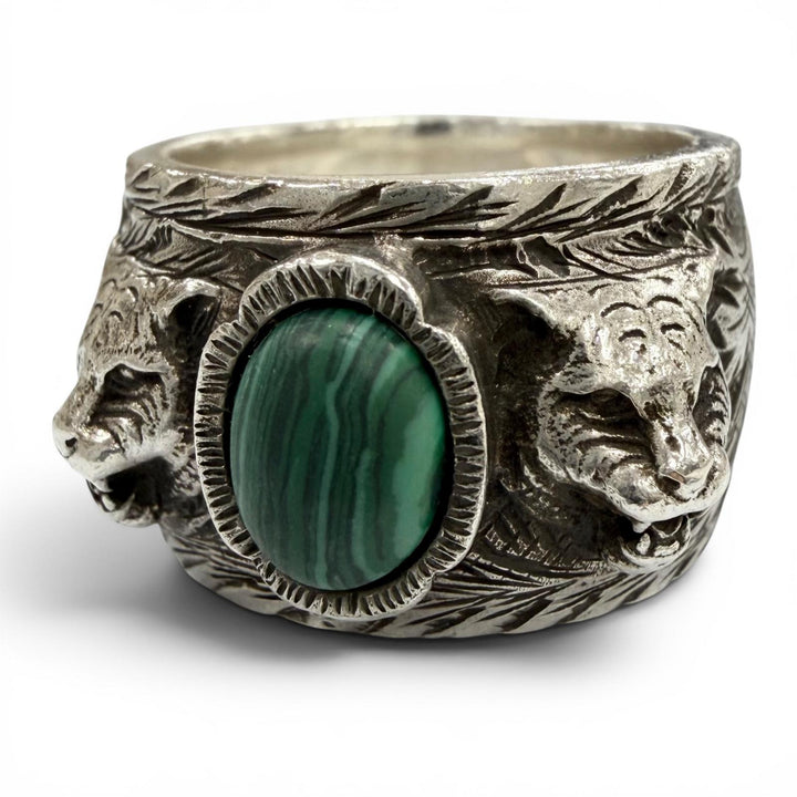 Great GUCCI Ring Arabesque Garden Cat Head Silver AG925 mens 20 461991