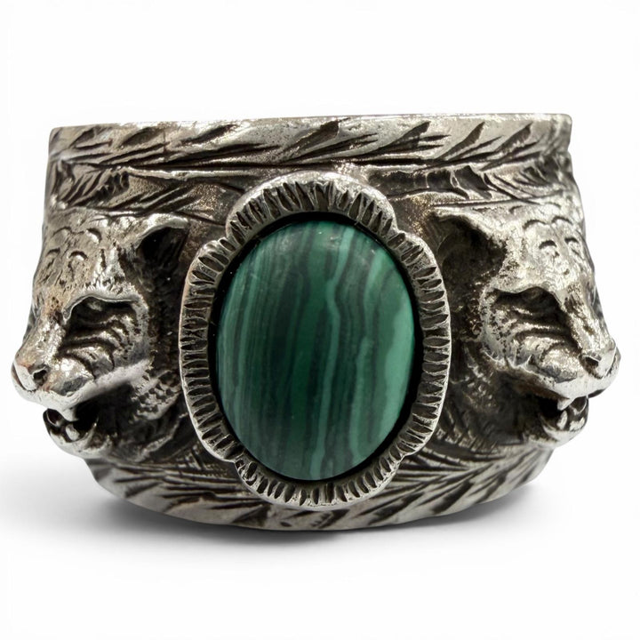 Great GUCCI Ring Arabesque Garden Cat Head Silver AG925 mens 20 461991