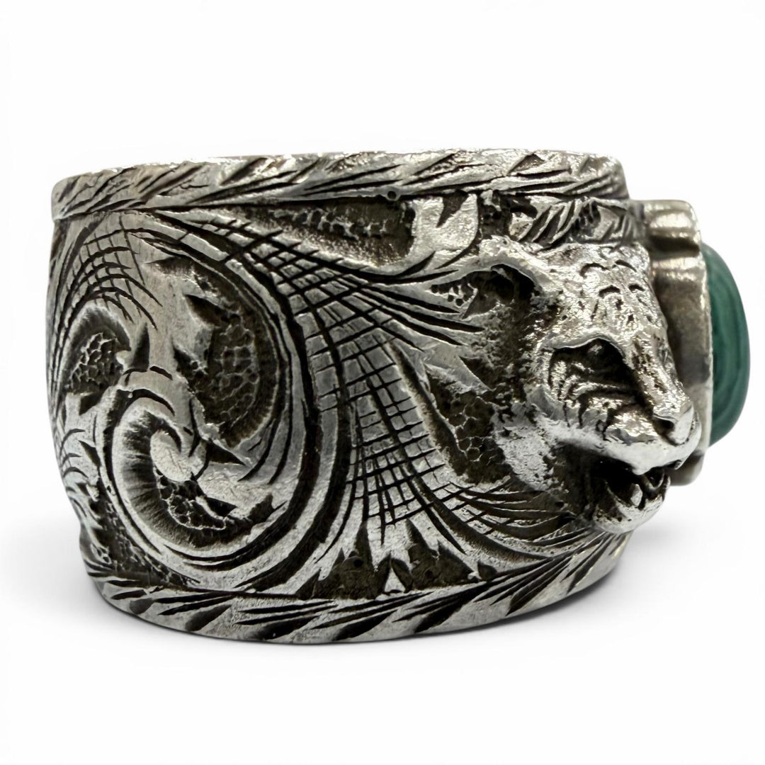 Great GUCCI Ring Arabesque Garden Cat Head Silver AG925 mens 20 461991