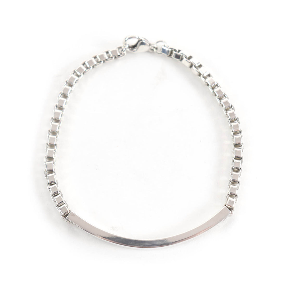 Excellent TIFFANY&Co. bracelet Venetian Link ID Bracelet Silver AG925 mens