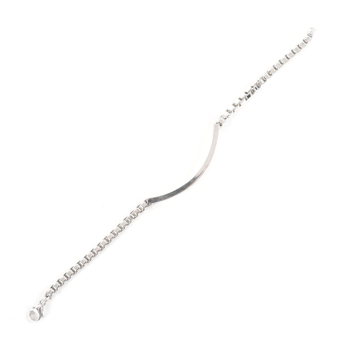 Excellent TIFFANY&Co. bracelet Venetian Link ID Bracelet Silver AG925 mens