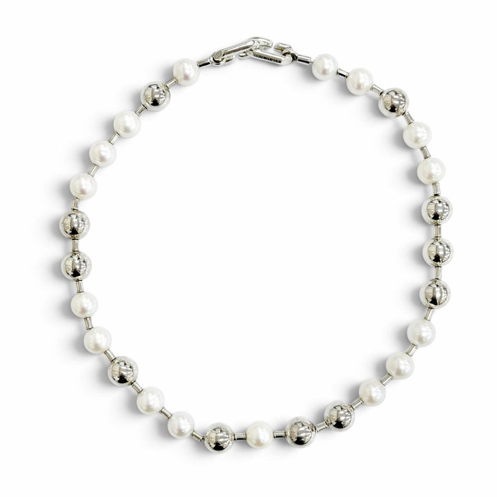 Excellent TIFFANY&Co. Hardware Freshwater Pearl Ball Necklace Choker AG925
