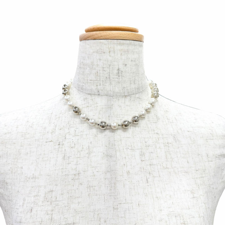 Excellent TIFFANY&Co. Hardware Freshwater Pearl Ball Necklace Choker AG925