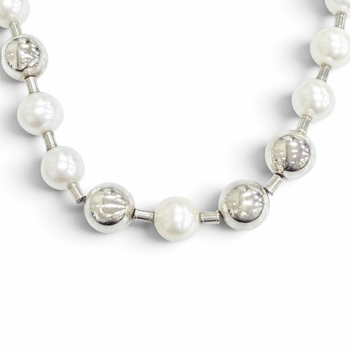 Excellent TIFFANY&Co. Hardware Freshwater Pearl Ball Necklace Choker AG925