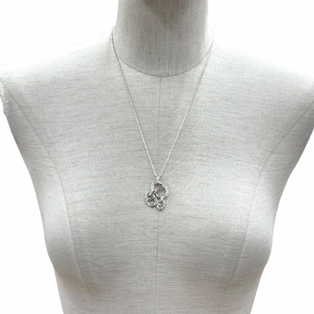 Great HERMES Necklace Chene Dunkle Anchene PM Silver 925 Women
