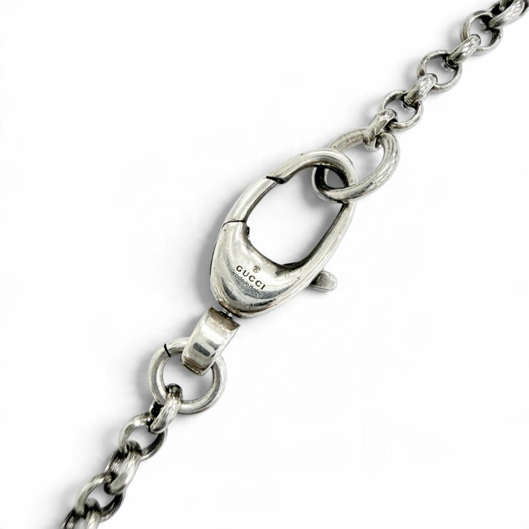 Great GUCCI Arabesque Double G Key Necklace Accessory Silver AG925 mens 627757