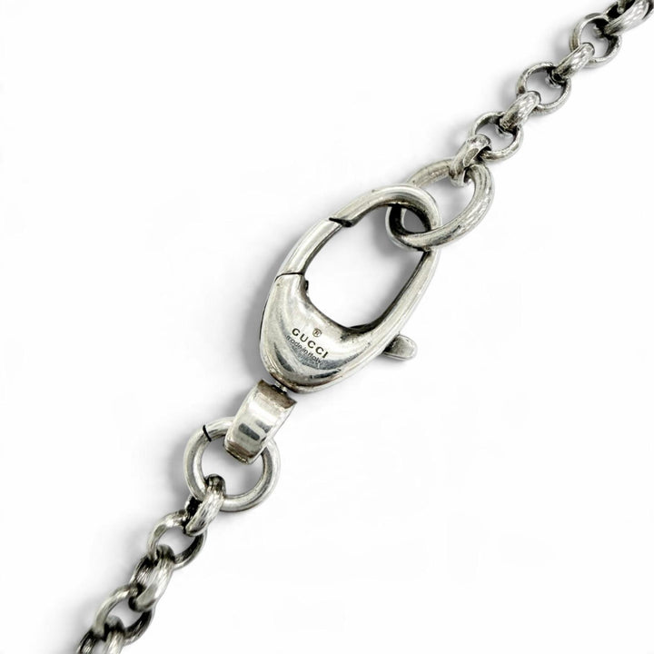 Great GUCCI Arabesque Double G Key Necklace Accessory Silver AG925 mens 627757