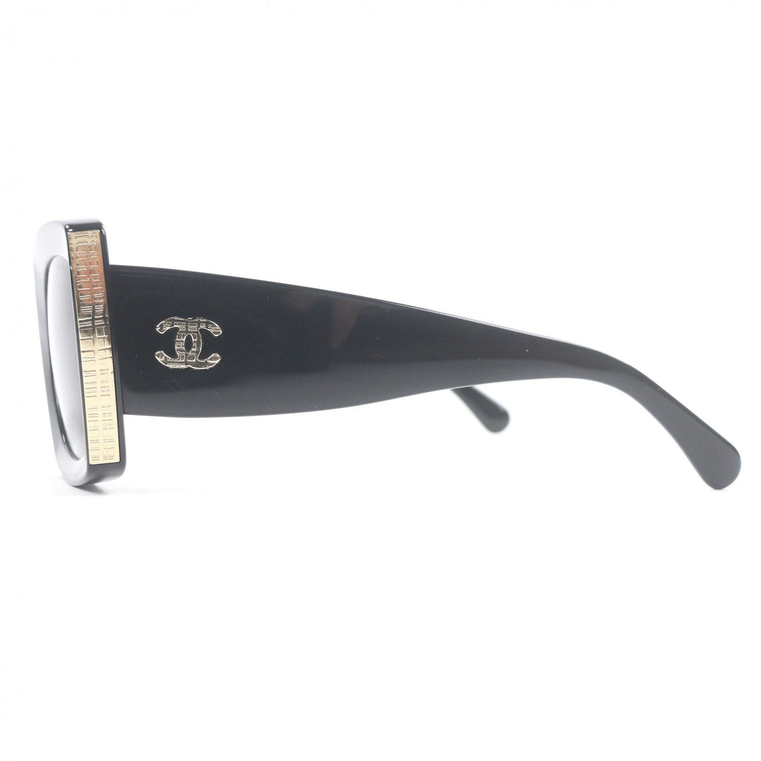 Very Good CHANEL sunglasses COCO Mark Rectangle Shape Eyewear black