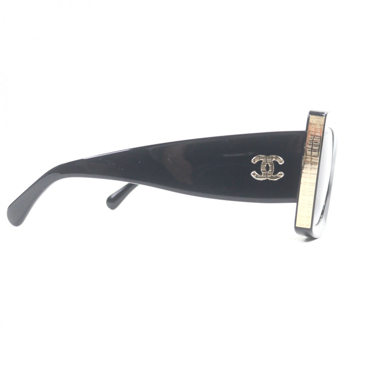 Very Good CHANEL sunglasses COCO Mark Rectangle Shape Eyewear black
