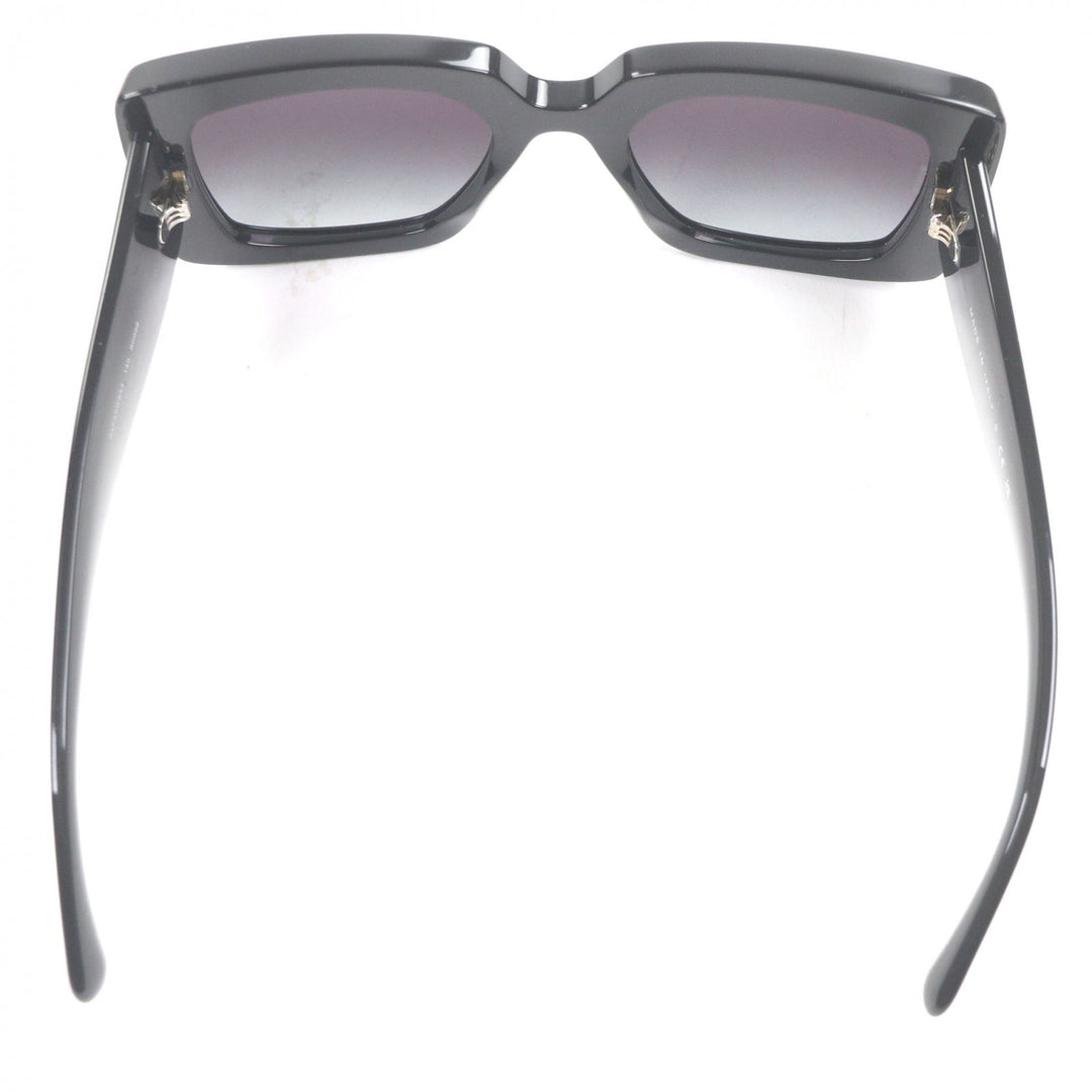 Very Good CHANEL sunglasses COCO Mark Rectangle Shape Eyewear black