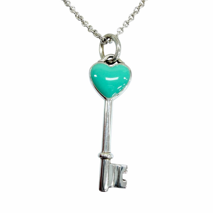 Great TIFFANY&Co. Necklace Heart key Silver AG925 Women