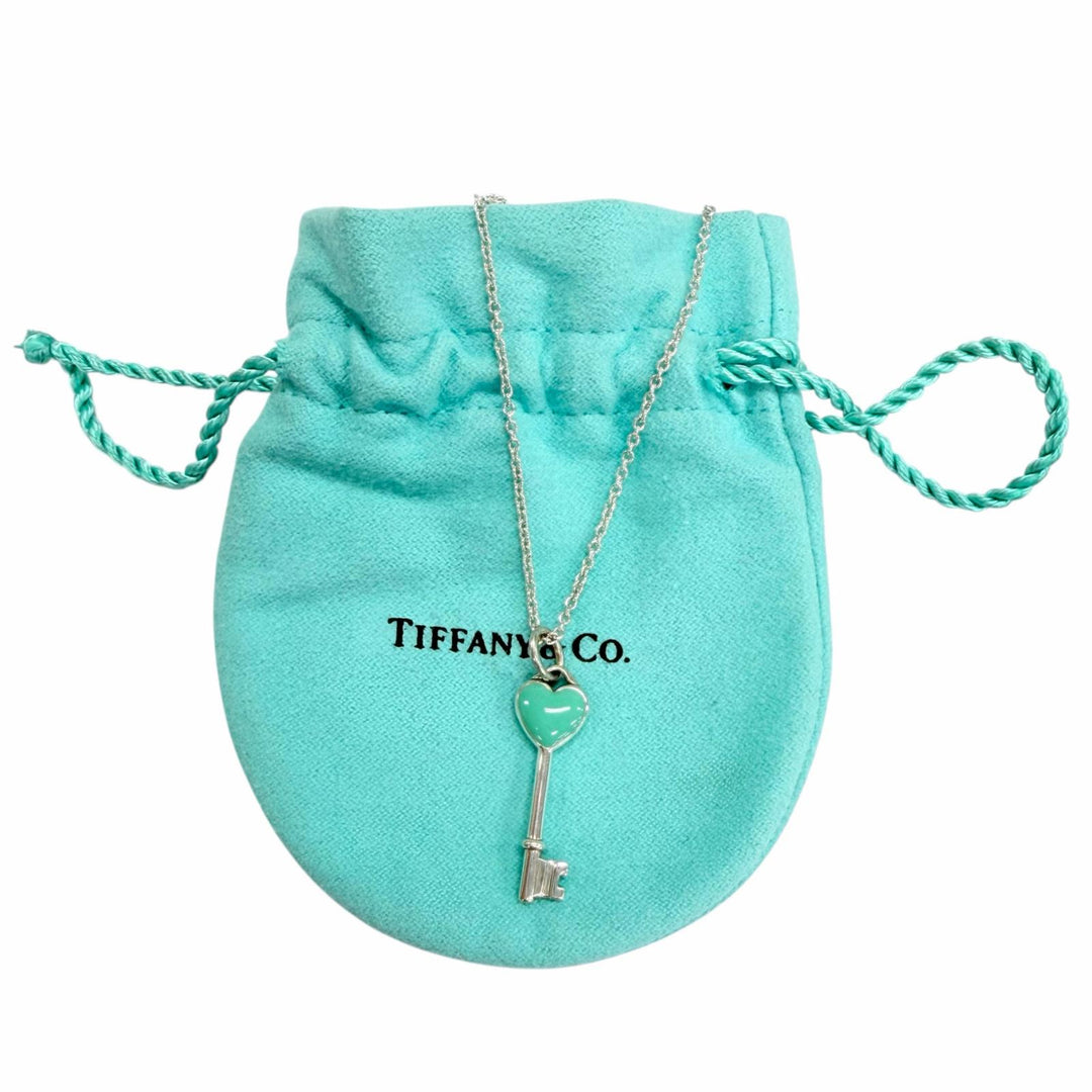 Great TIFFANY&Co. Necklace Heart key Silver AG925 Women