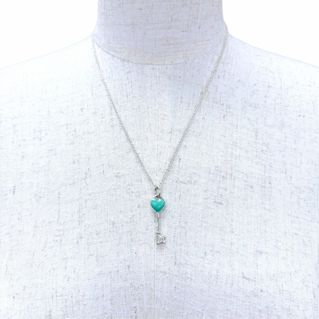 Great TIFFANY&Co. Necklace Heart key Silver AG925 Women