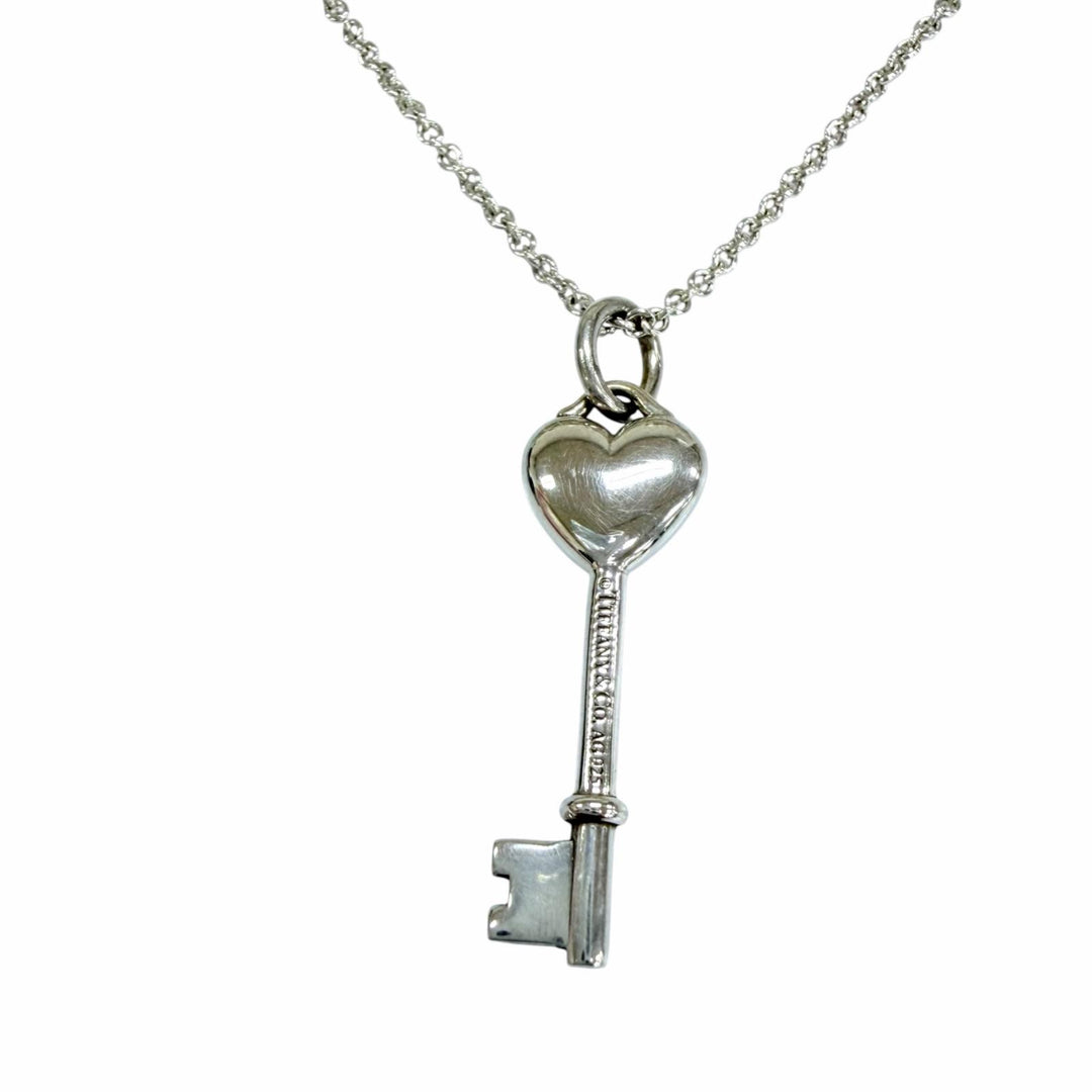 Great TIFFANY&Co. Necklace Heart key Silver AG925 Women