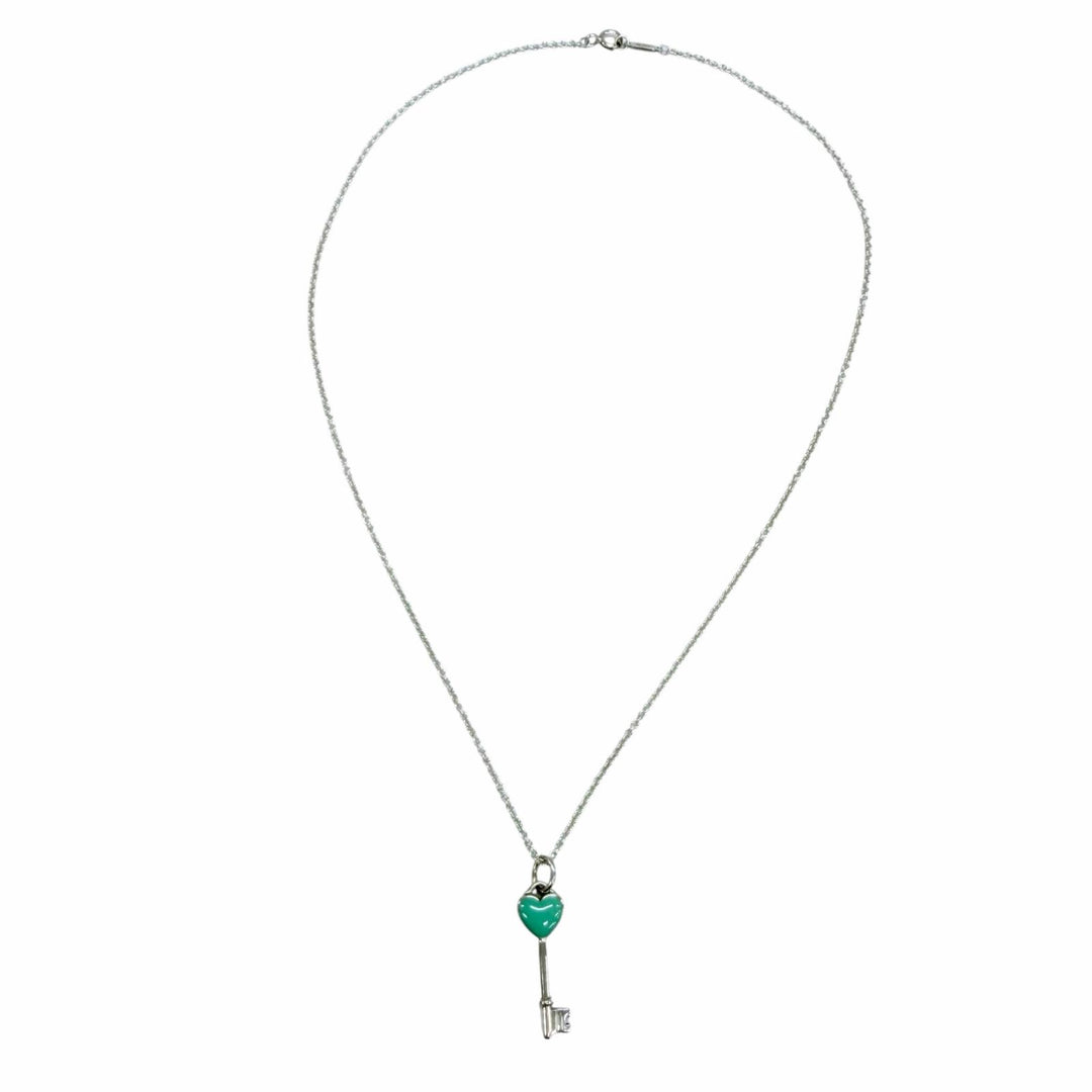 Great TIFFANY&Co. Necklace Heart key Silver AG925 Women