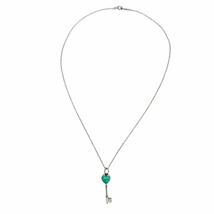 Great TIFFANY&Co. Necklace Heart key Silver AG925 Women