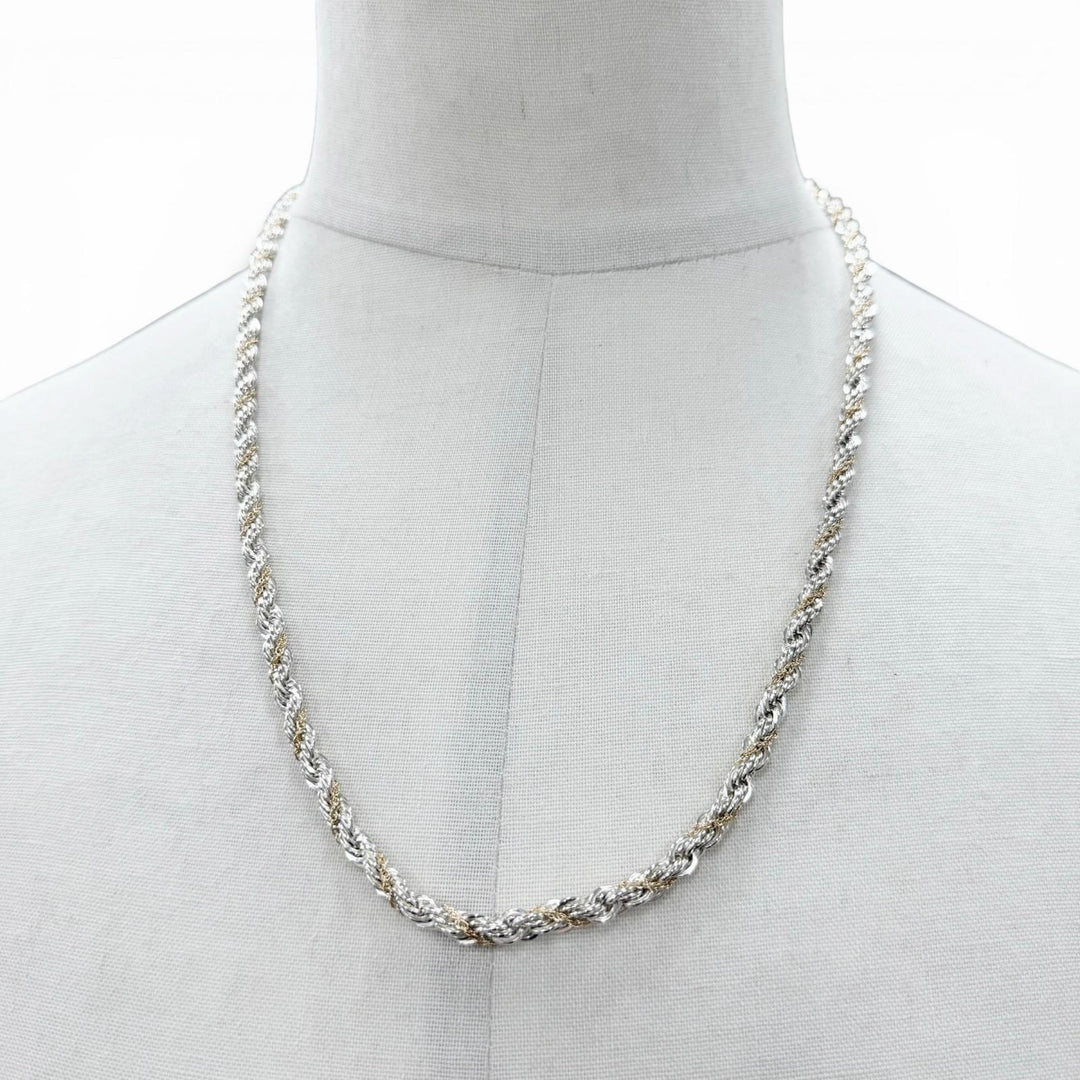 Excellent TIFFANY&Co. Necklace Twist Long Screw Chain Silver 925 mens