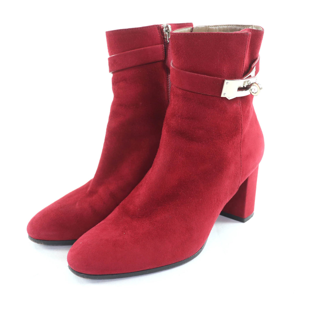 Great HERMES short boots Saint Germain Bordeaux Suede leather Women 35.5