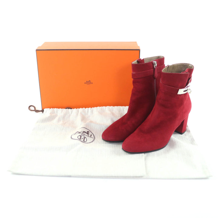 Great HERMES short boots Saint Germain Bordeaux Suede leather Women 35.5
