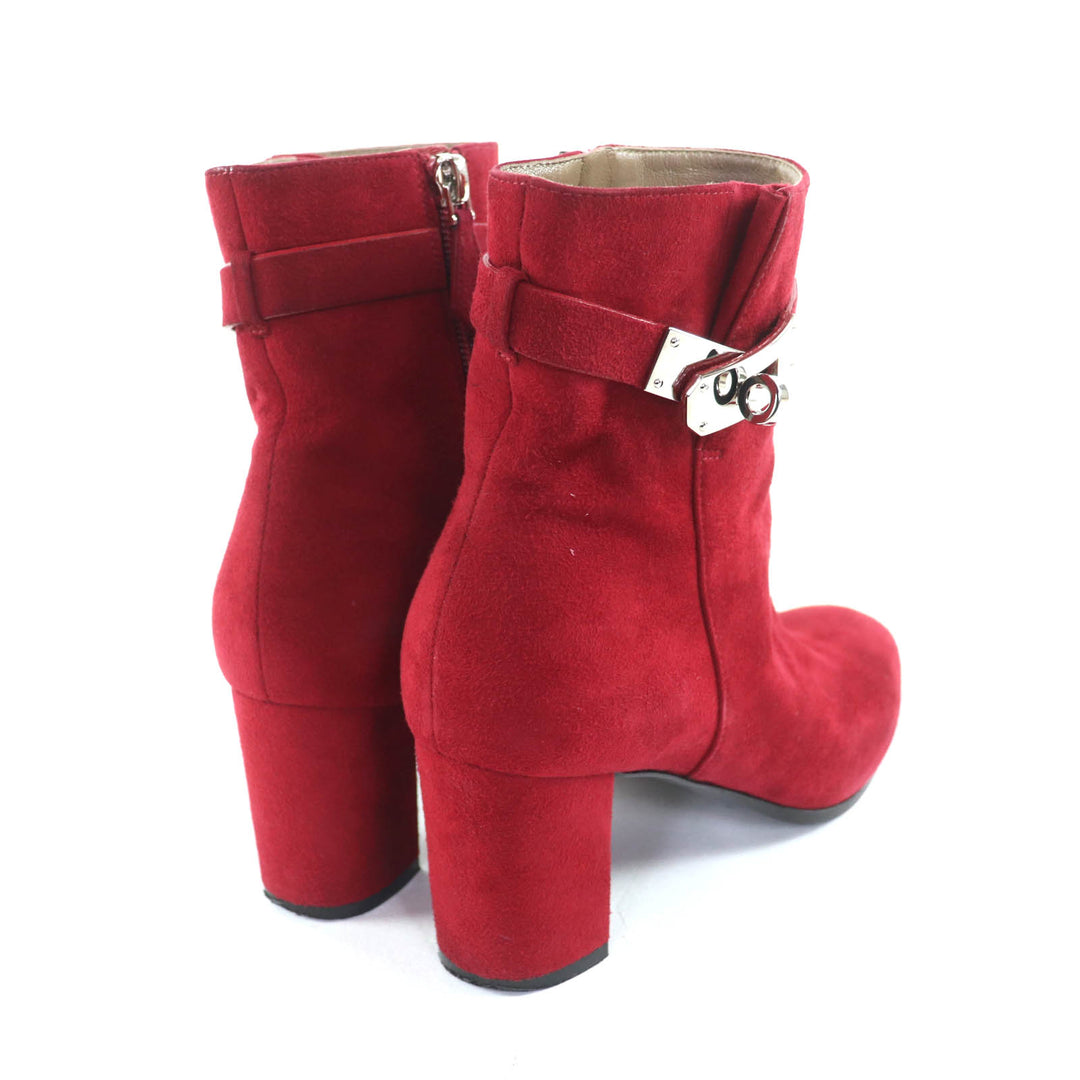 Great HERMES short boots Saint Germain Bordeaux Suede leather Women 35.5