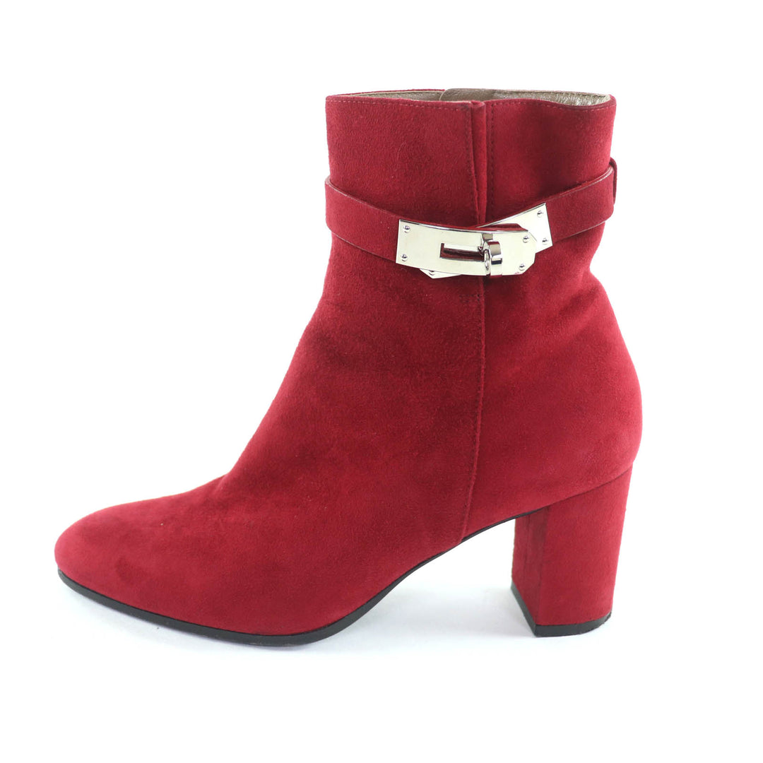 Great HERMES short boots Saint Germain Bordeaux Suede leather Women 35.5