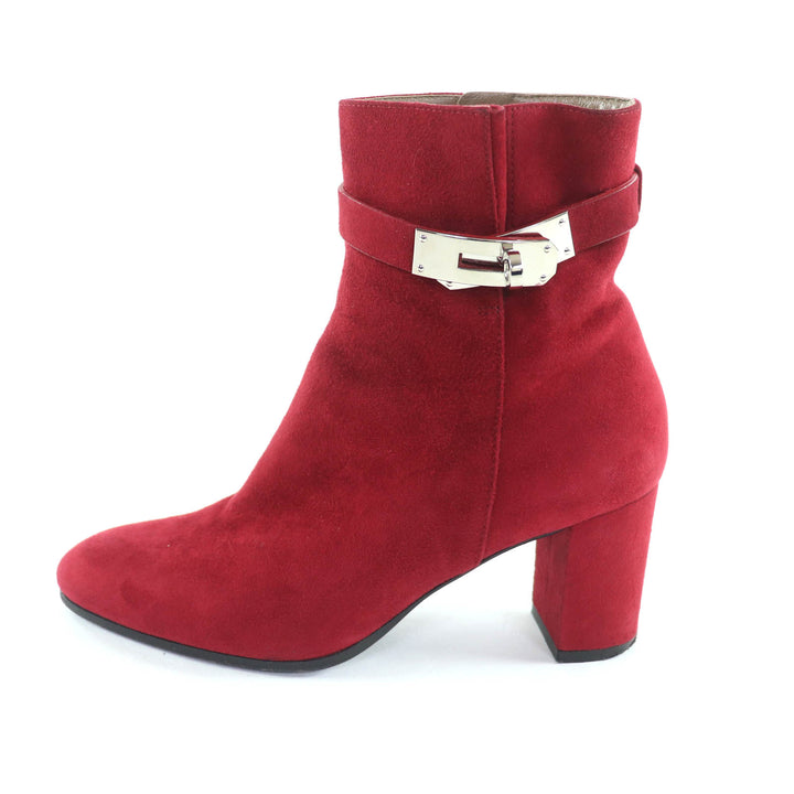 Great HERMES short boots Saint Germain Bordeaux Suede leather Women 35.5